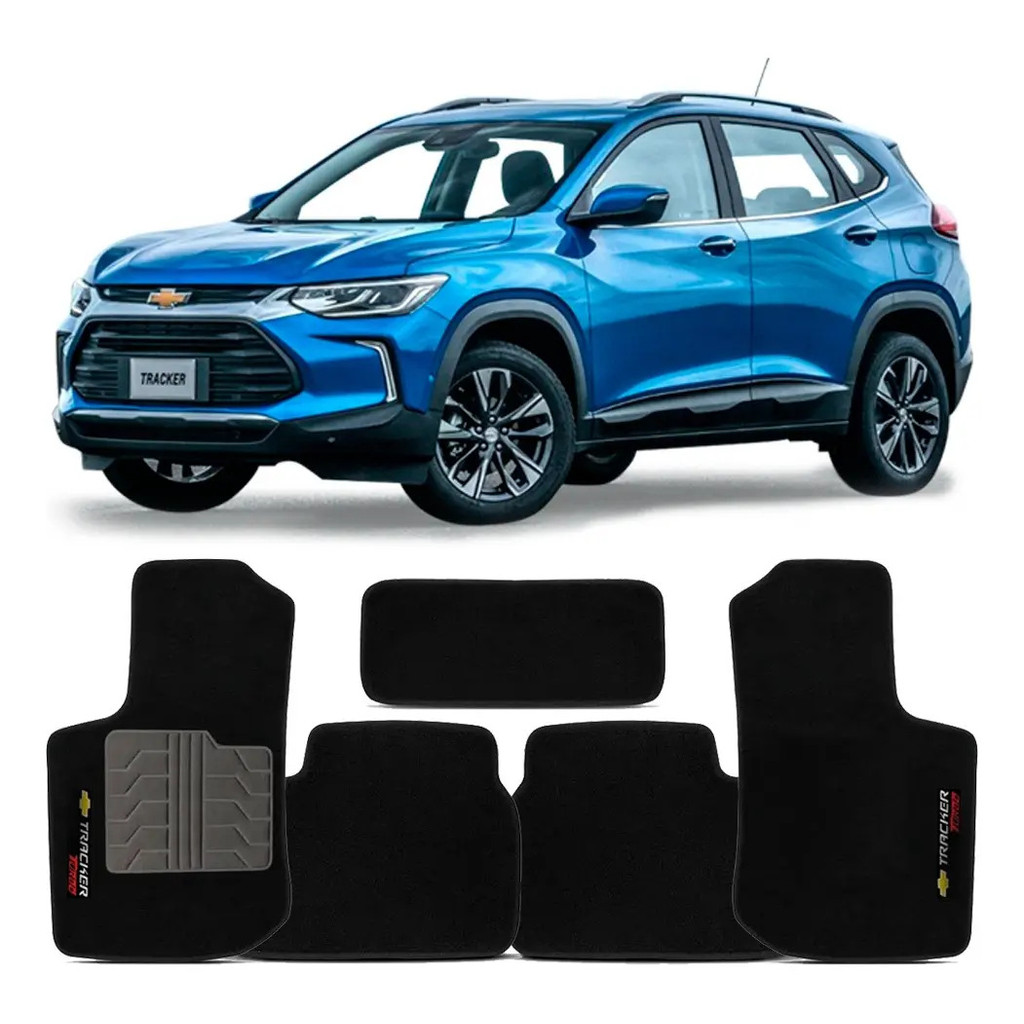 Tapete Chevrolet Tracker Turbo 2020 a 2026 Requinte C02.110 Carpete Preto 5 Peças