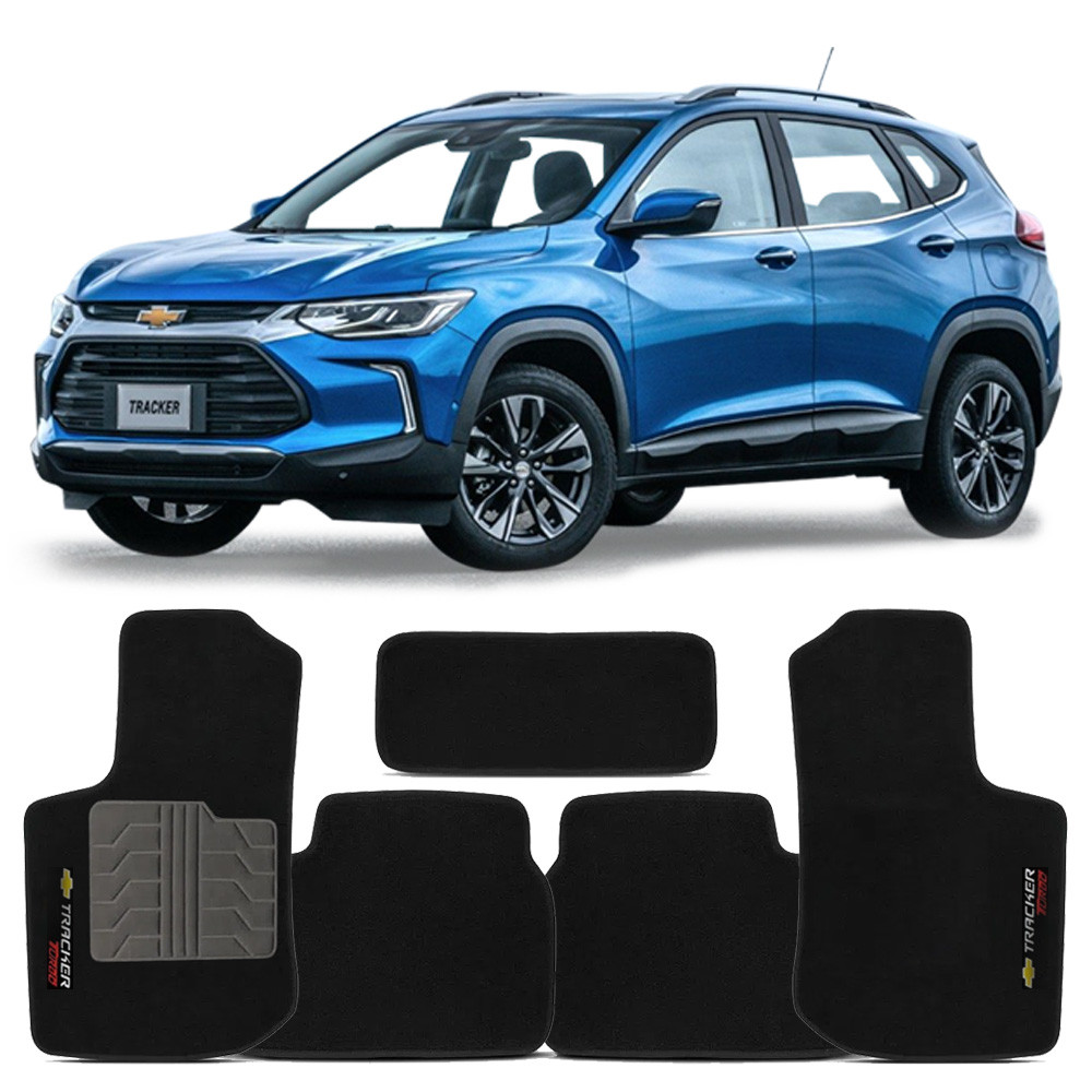 Tapete Chevrolet Tracker Turbo 2020 a 2025 Requinte C02.110 Carpete Preto 5 Peças