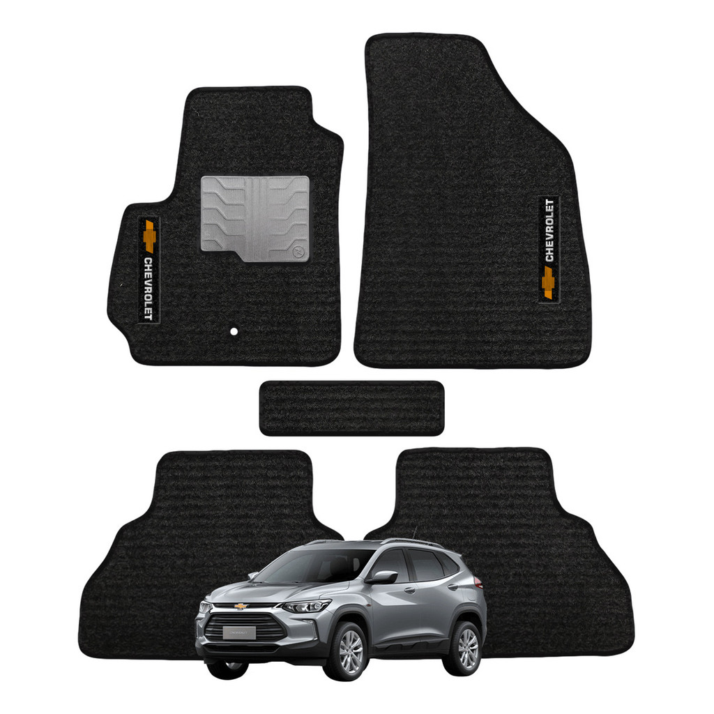 Kit de tapetes 5 peças específico Tracker Turbo 2020 21 ... 24 2025 Carpete Preto