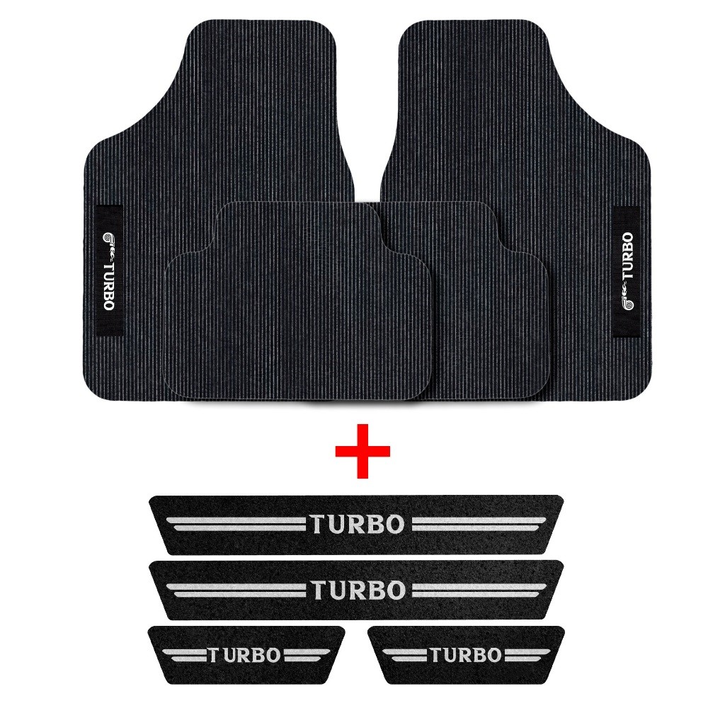 Tapete Pvc e Soleira de Porta Detalhe em Carpete Para Carro Turbo Diversos Modelos
