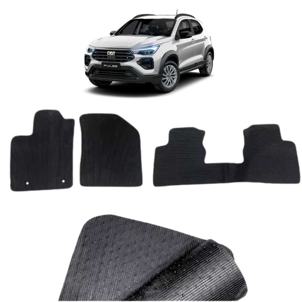 Jogo de Tapetes Para Fiat Pulse 2019 2020 2021 2022 Drive 1.0 Turbo CVT Em Borracha