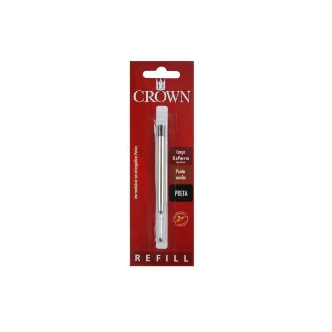 Carga Caneta Esfero Preta Crown Tipo Parker 14007p