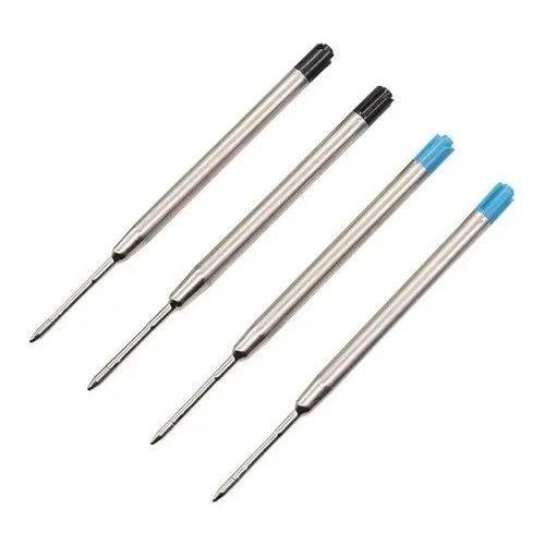 Kit 6 Recarga Refil De Caneta Esferográfica Padrão Metal - Tipo Parker E Crown Gordinho