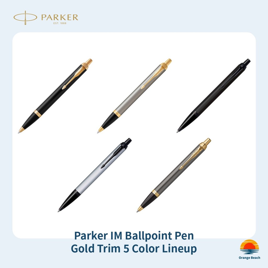 Parker IM Caneta Esferografica Corpo Metal Dourado Caixa Presente Executiva