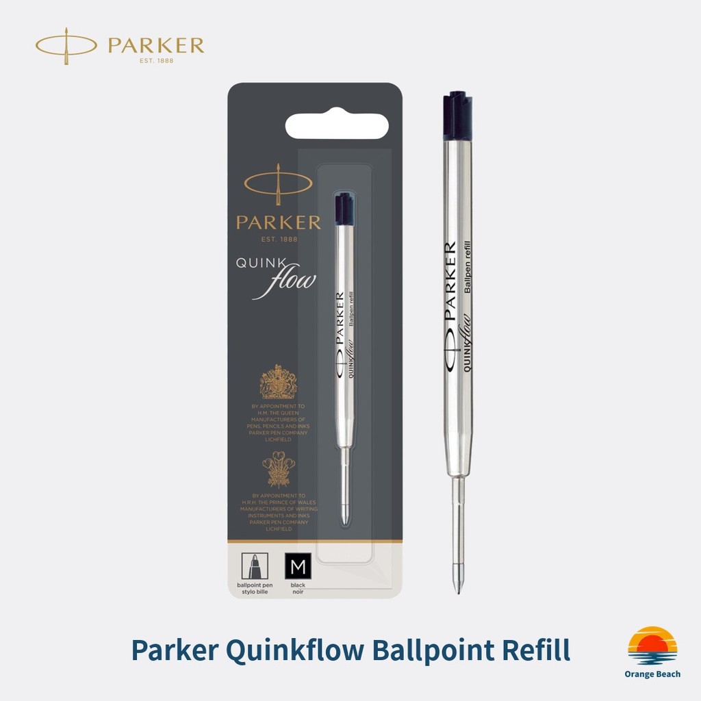 PARKER Carga Quinkflow/Caneta Esferografica/Tinta Original/Preta Azul/Fine 0.8mm Medium 1.0mm