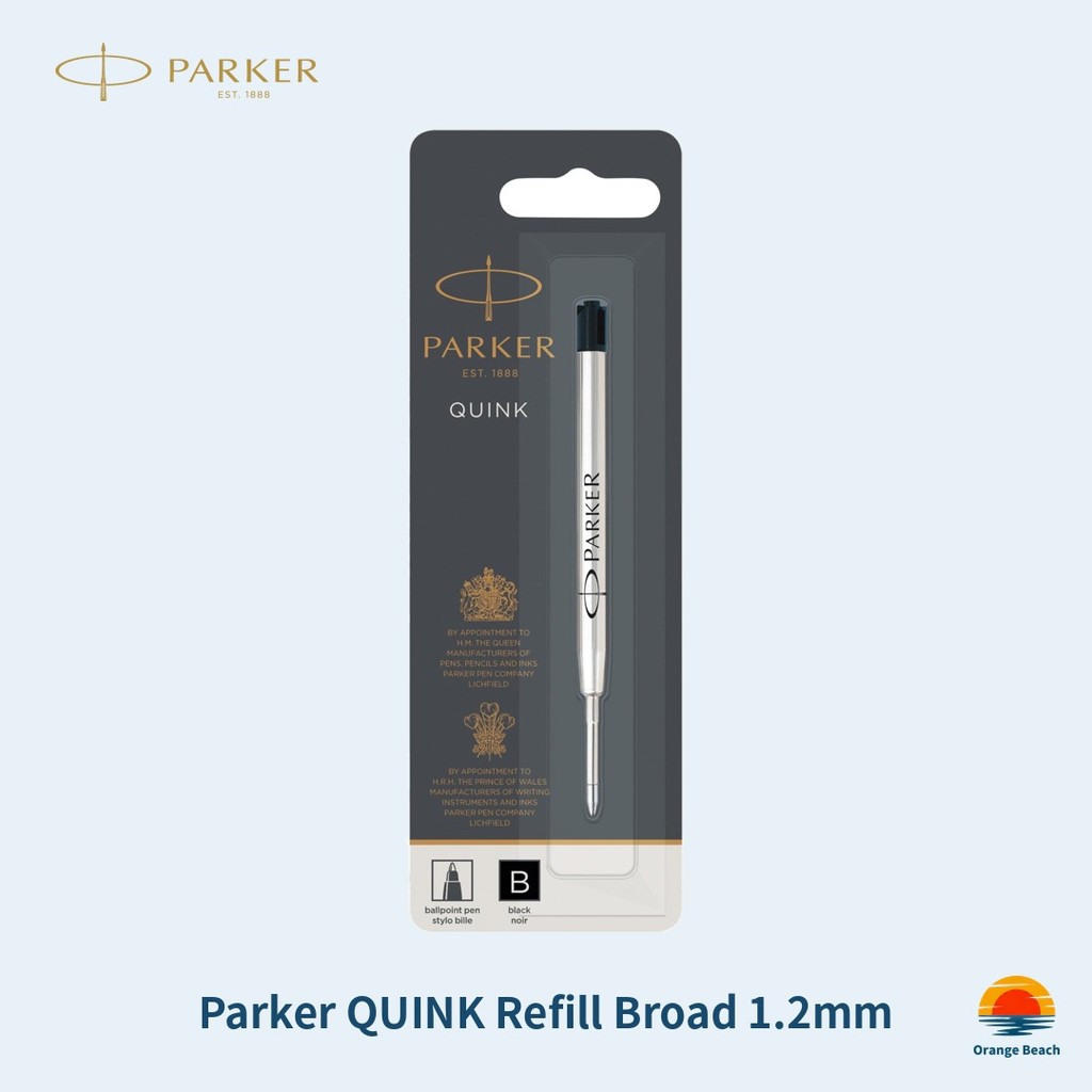 PARKER Carga QUINK Broad 1.2mm/Carga Genuína Padrão G2/Preto Azul/Escrita Grossa e Nítida