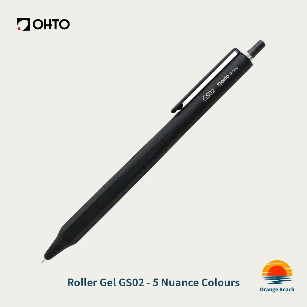 OHTO Roller Gel GS02/0.5mm Ponta Agulha/Corpo Aluminio/Esfera SiC/Refil Parker G2/5 Cores