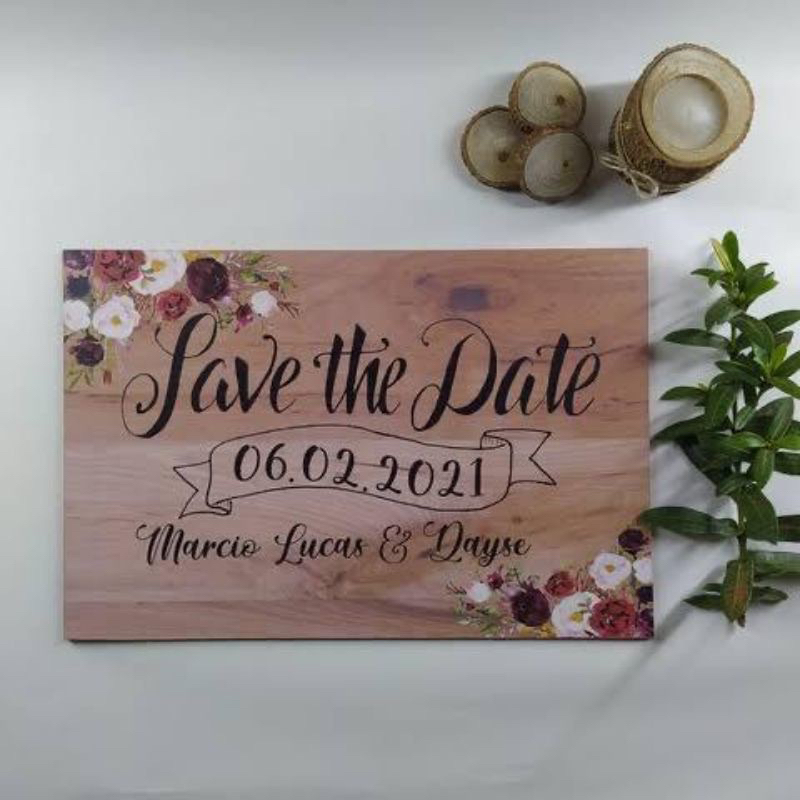 Placa Casamento Pré Wedding Save the Date