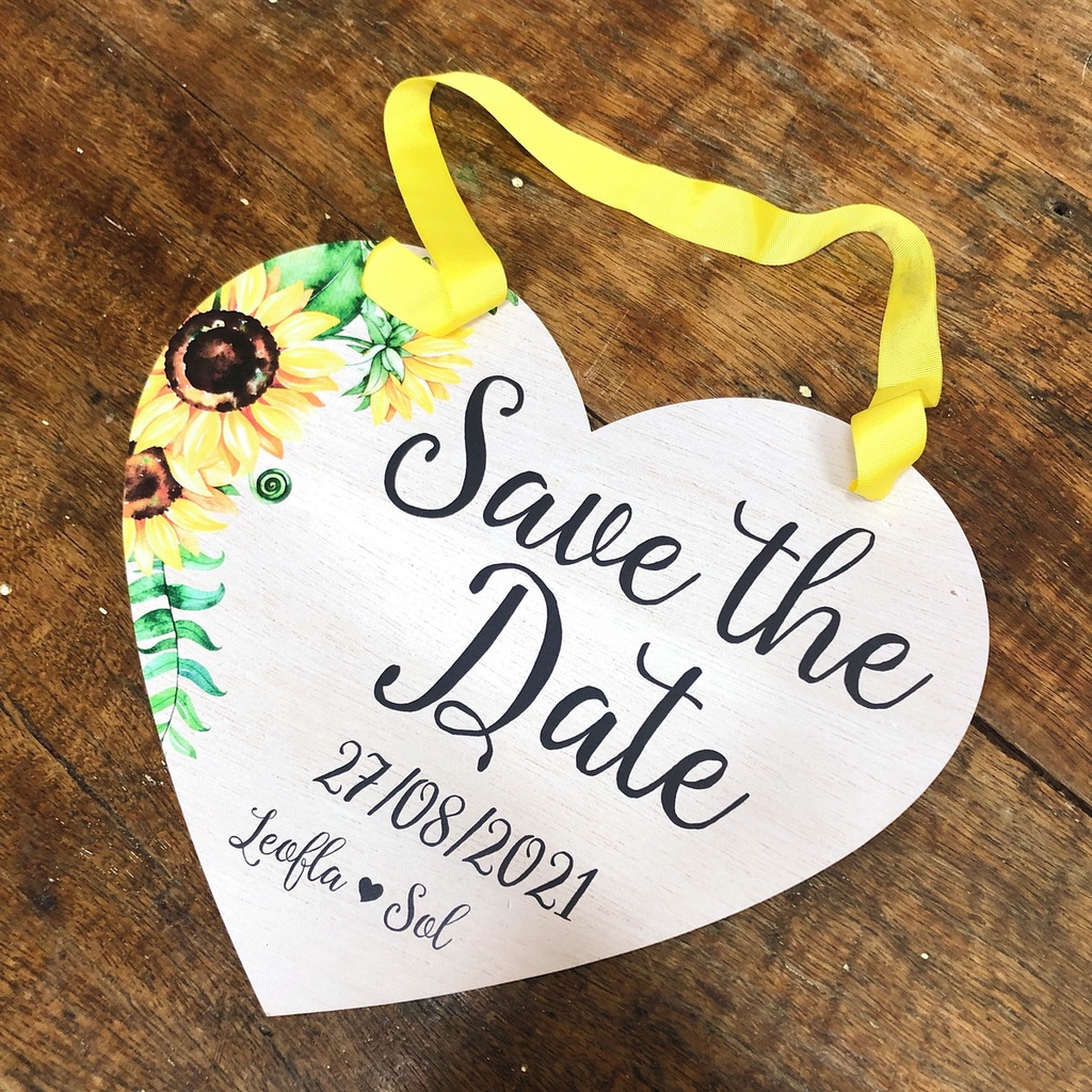 Placa Coração MDF Casamento Personalizada Save The Date Pré Wedding