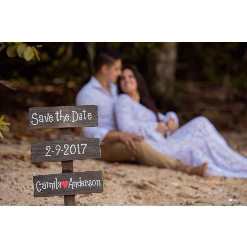 Kit 3 Placas Decorativas 10x40 Save The Date Pré Wedding