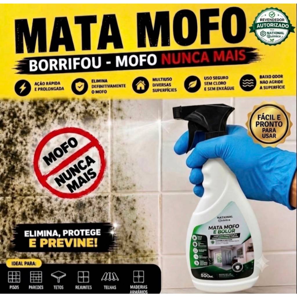 Protecao Pre Pintura Antimofo Mata Mofo E Bolor Parede Teto Rejunte National Quimica 500ml Acao Prolongada