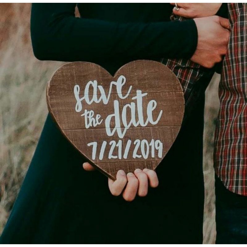 Placa Coração MDF Casamento Personalizada Save The Date Pré Wedding