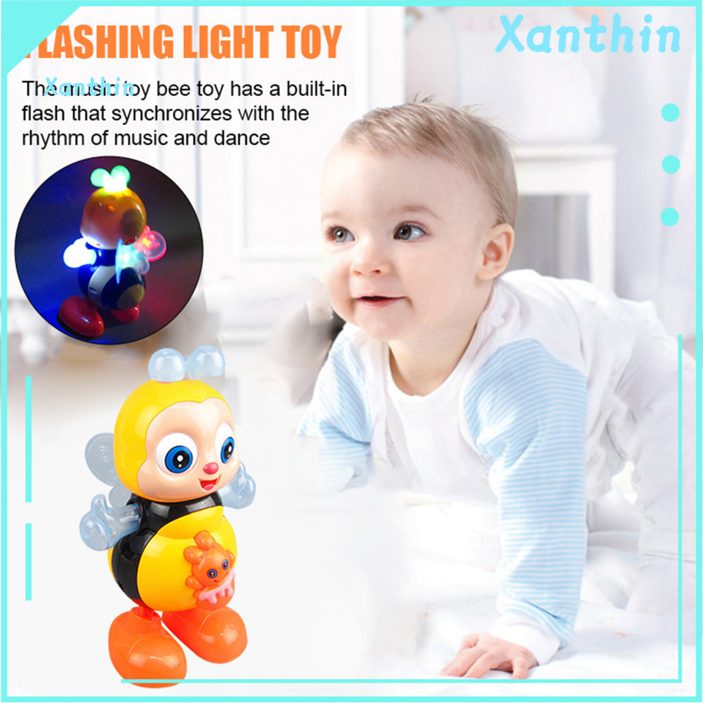 Singing Bee Toy Electric Dancing for Toddlers with Music Led Lights Interactive Wiggling Cartoon Animal Educational Musi