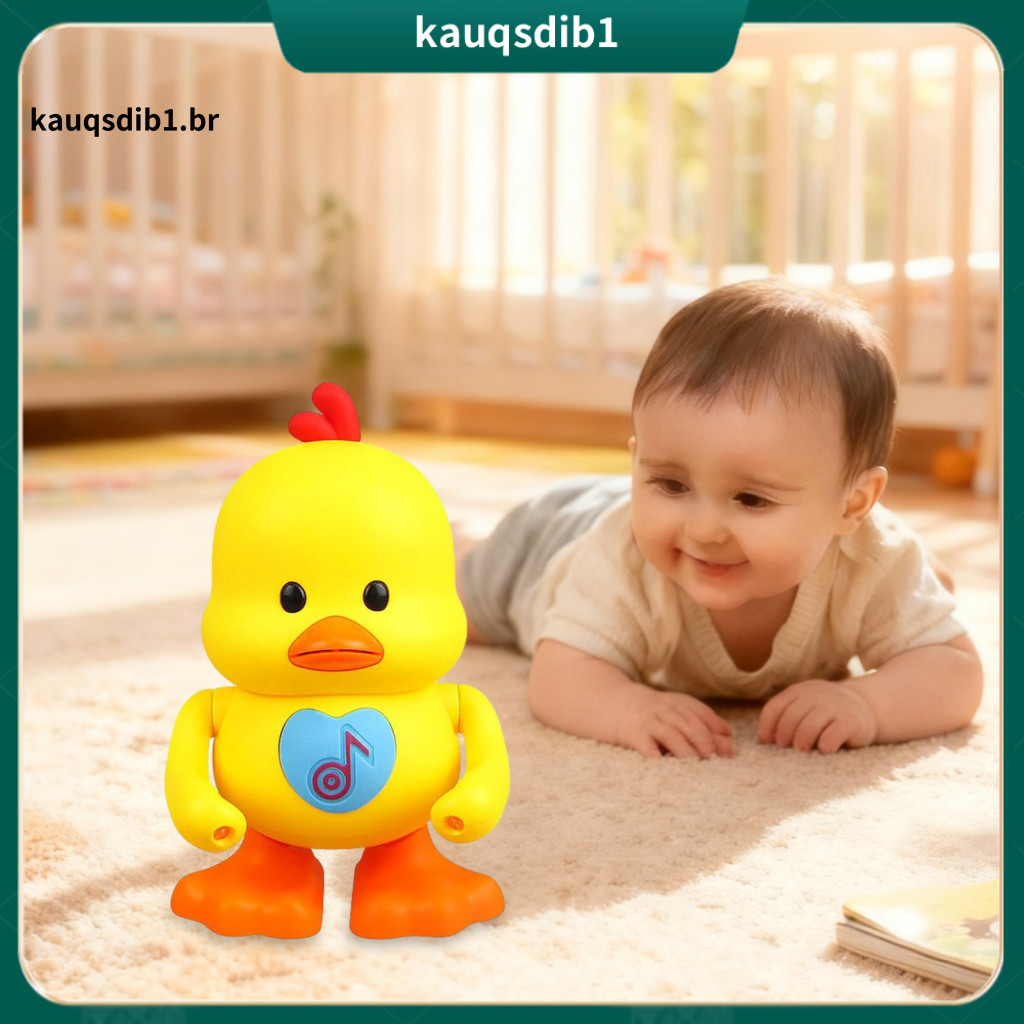 Kids Dancing Toy Duck Electric Walking with Led Lights Music for Toddlers – Crawling for Boys Girls Perfect for Tummy