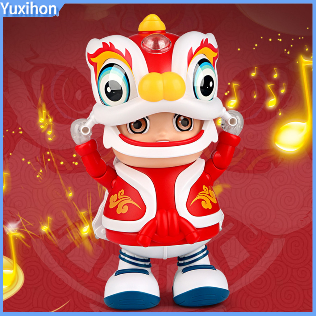Dance Toy with Dynamic Music Lion Boy Figurine Swinging Body Motion Electric Swing Dancing Robot for Kids – Chinese St