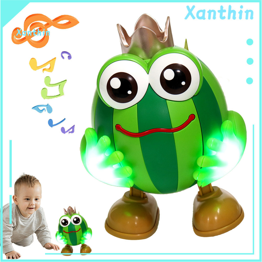 Watermelon Toy with Light Music Interactive Electric Dancing  Music, Cartoon Fruit Recording Talking Musical for Toddler