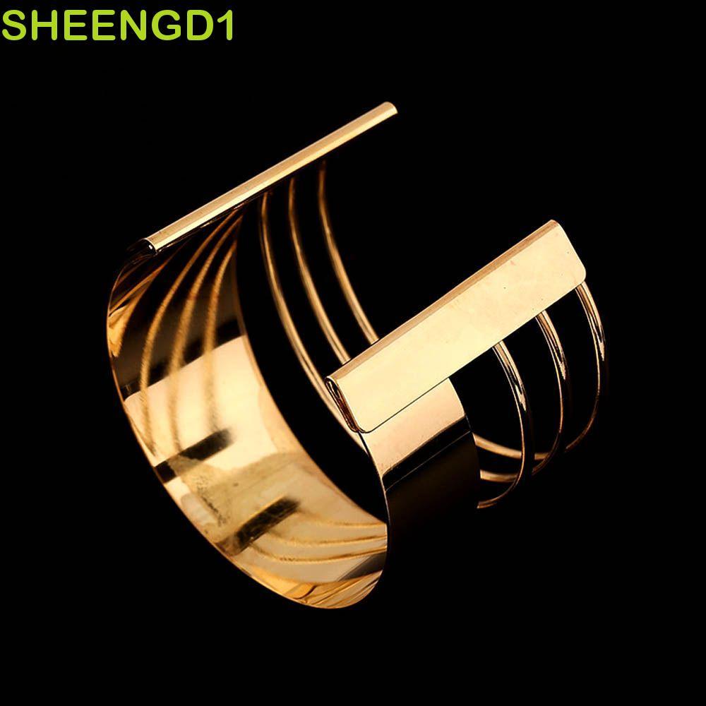SHEENGD1 Pulseiras Punk Cuff Nova Chegada Pulseira Feminina Personalidade Trendy Hollow Out