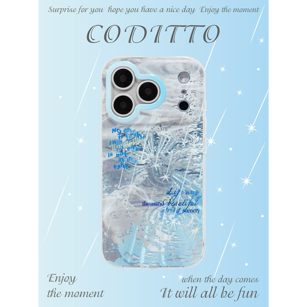 Capinha capa Onda de Água Azul Calmante anti MOTO INFINIX VIVO REALME G04S 7 9 20 22 24 30 32 34 52 53 54 60 G84 E7