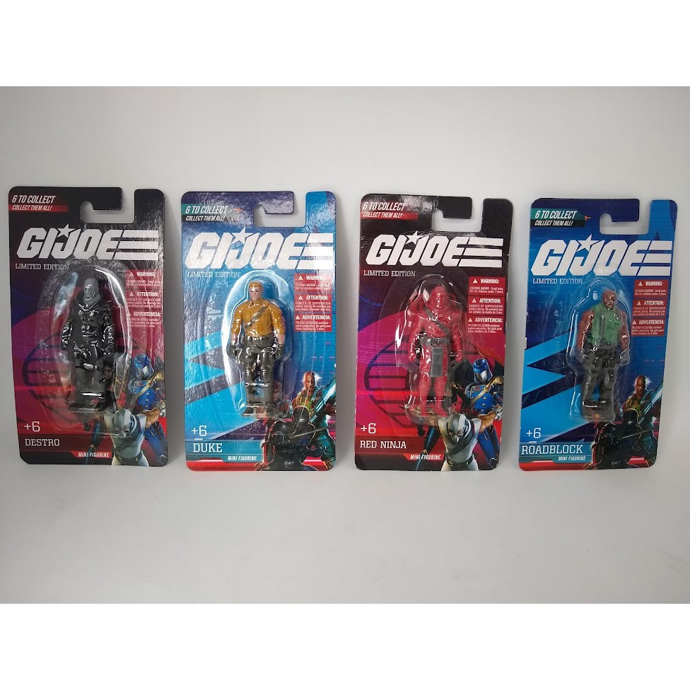 Kit 4 Gi Joe: Roadblock Duke Destro Ninja - Mini Figure 6cm