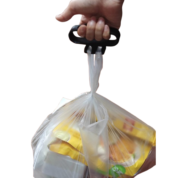 Suporte Carregador de Sacolas de Mercado, Cinza, Distribui o Peso, Reutilizável, Kit com 2 Peças