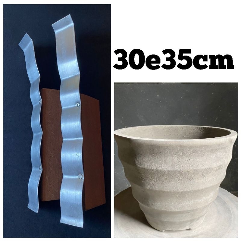 (Kit n69) 2 gabaritos para fazer vaso de cimento (destro)