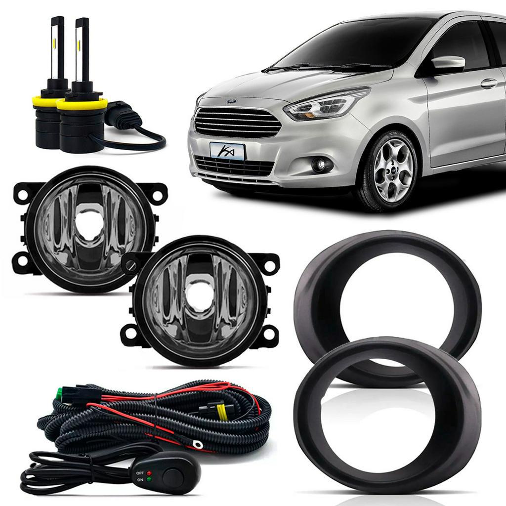 Kit Farol Milha Ka 2015 2016 2017 2018 Bot Alt + Led Nano