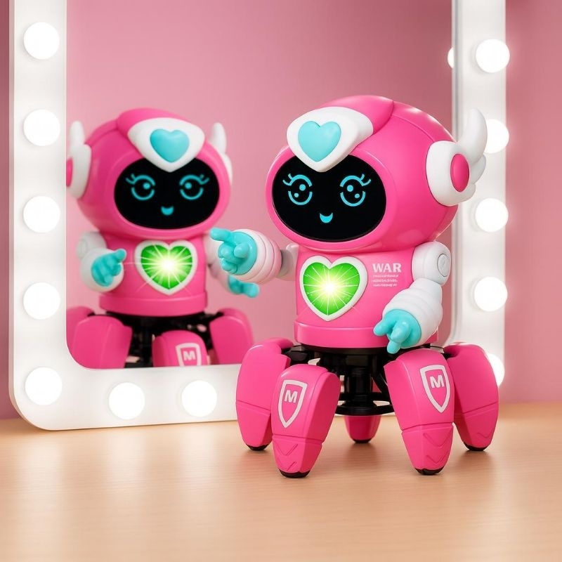 Robô Musical Aranha 6 Pernas - Dança -  Toca Music -!Com Luzes Bot Robot