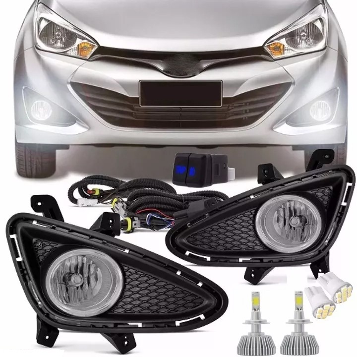 Kit Farol Milha Hb20 2012 2013 2014 2015 Bot Trip + Kit Super Led H11 6000k