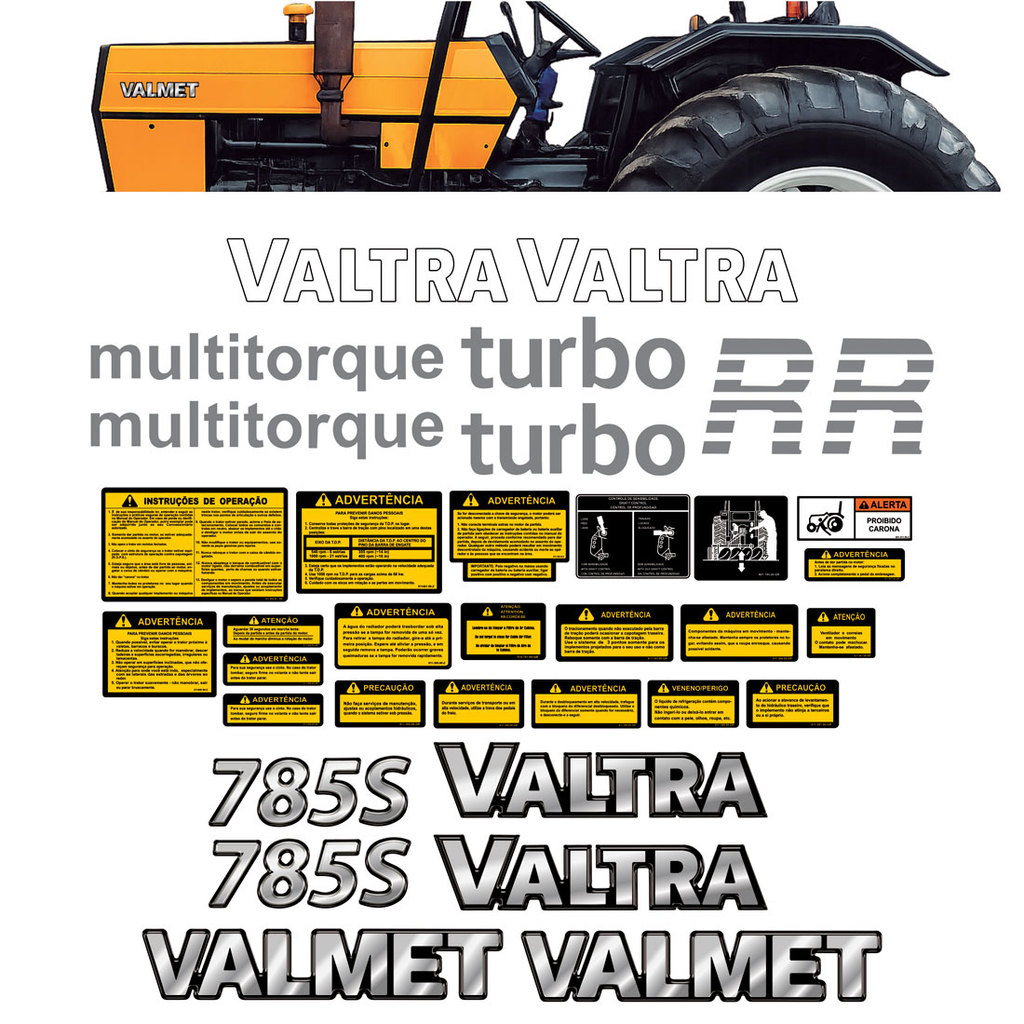 Adesivos Trator Valtra 785S Vinil Brilho Kit Completo Auto