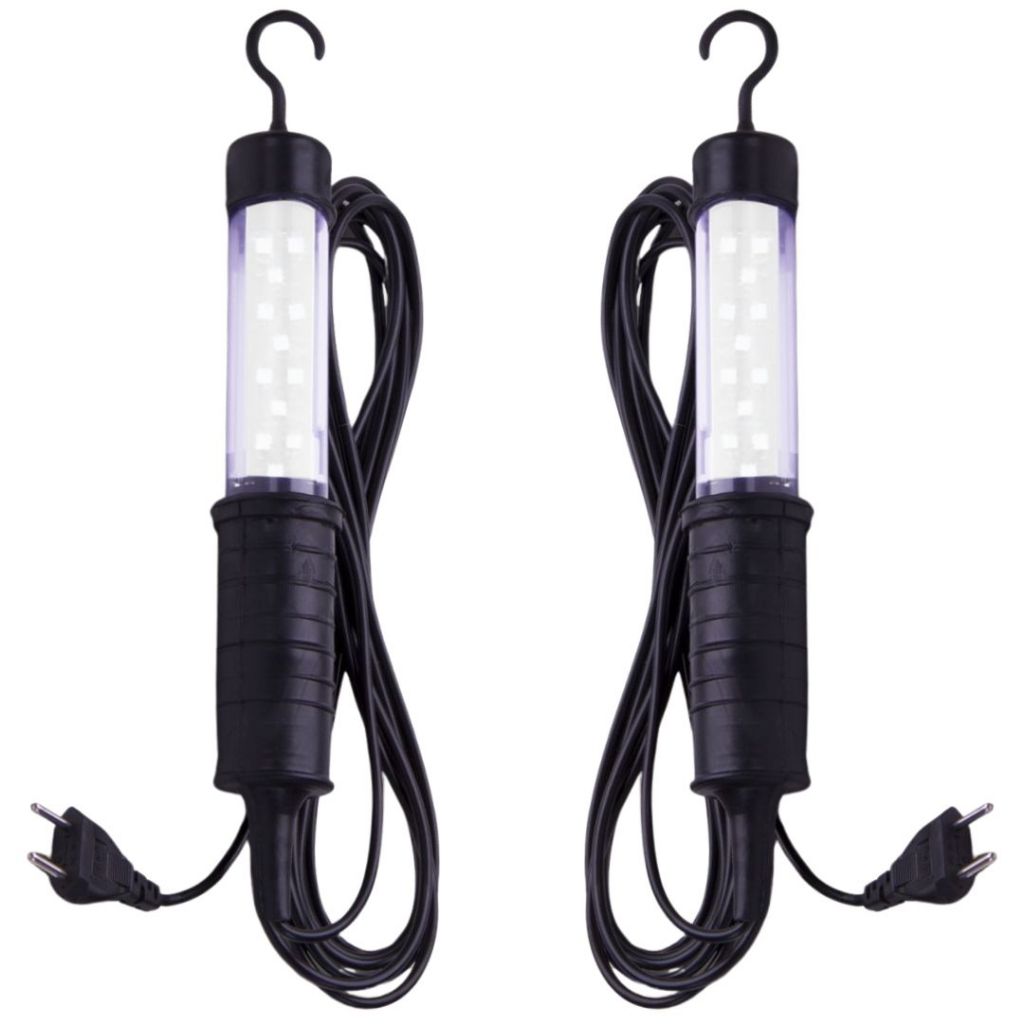Kit 2 Bastão Luz 12 Led Plug Bivolt AC Pendente Auto Garagem Oficina Carro Caminhão Camping Barco