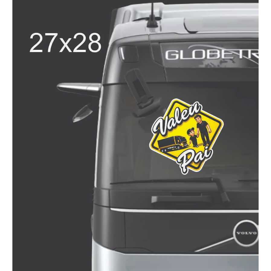 Adesivo Auto Colante para Caminhão - Frase Valeu Pai