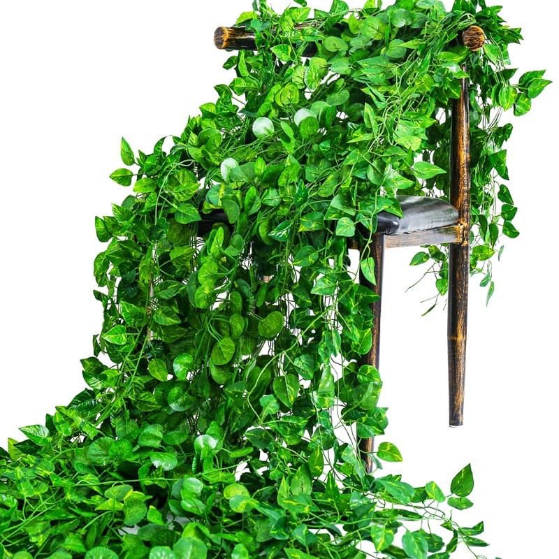 6 Metros De Cordão Artificial Ivy Vine Folha Guirlanda Planta Verde Folhagem De Silicone FolhagemJardim De Casa