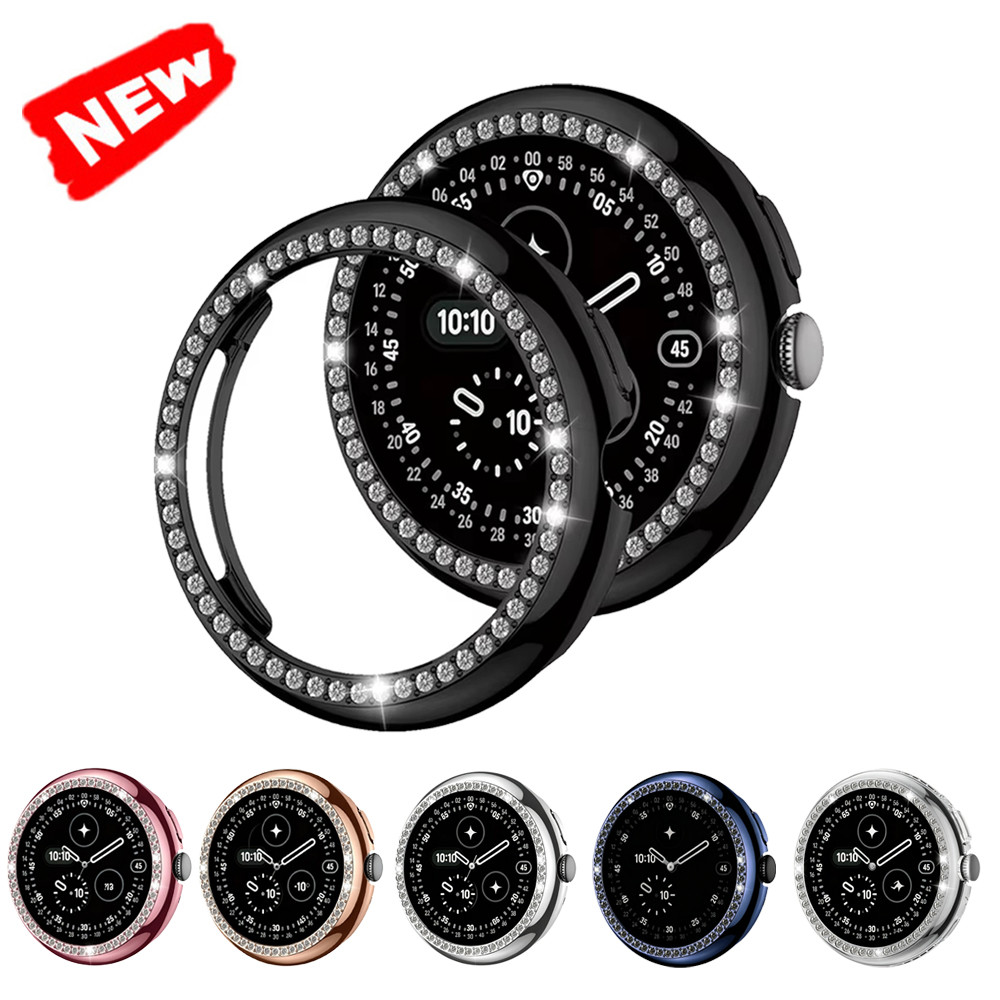 Capa Oca Para PC Google Pixel Watch 5 4 45mm 41mm Smart Diamond Crystal Bumper Protetor Watch5 Watch4 Shell Accessorie D