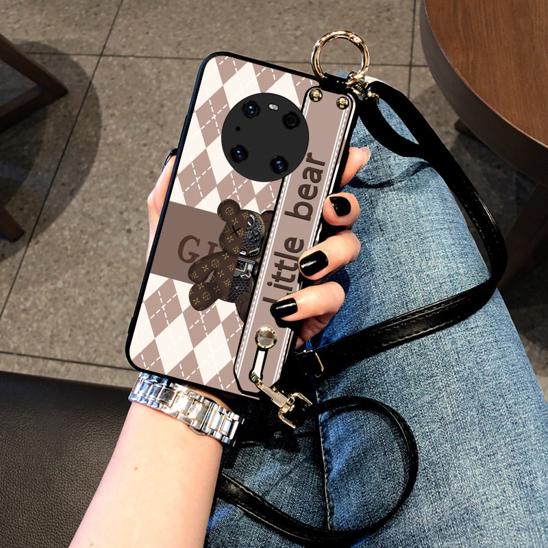 Capa de telefone Aimak Huawei Mate80promax 60pro + Diamond Bear Mate70Air Capa protetora 20X Shell 40E Pulseira mate50RS