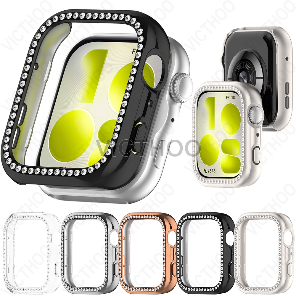 Brilhante Diamond Case Frame Meia Shell Protetor de tela para Huawei Watch Fit 5 4 3/ Fit 5 Pro / Fit 4 Pro