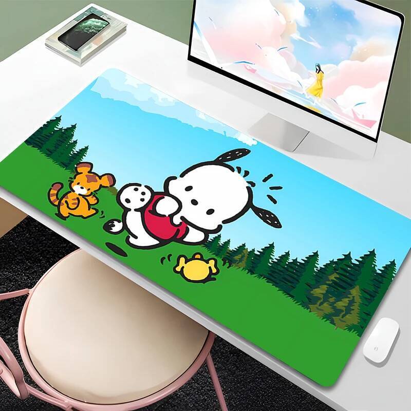 Gaming Mouse Pad HD Impressão Pochacco kawaii Anime Tablet Varmilo Teclado Escritório Portátil Gamer Acessórios Base De