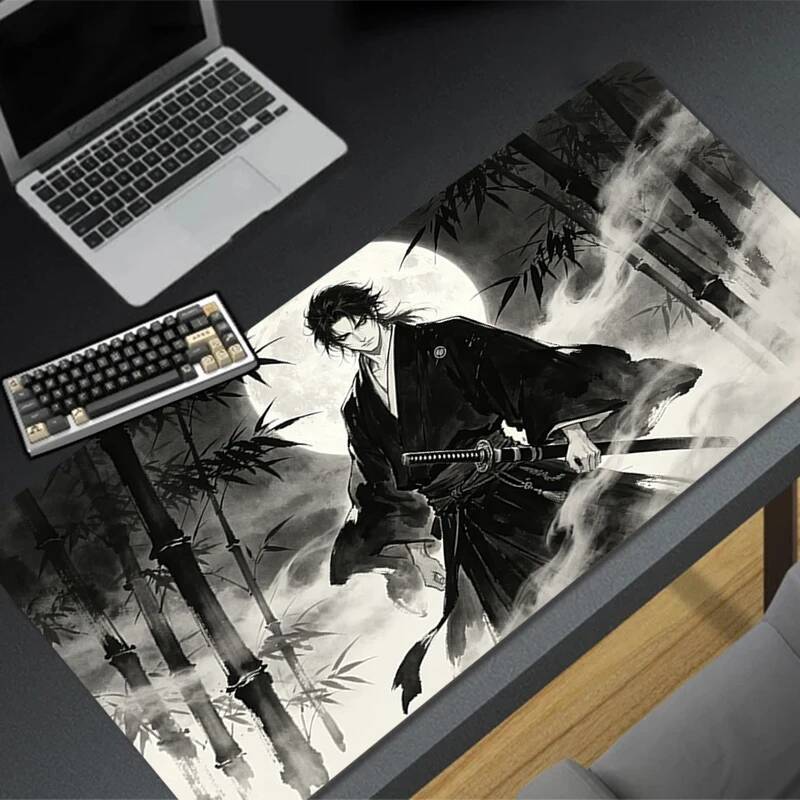 Popular Mouse Pad E-sports Acessórios De Jogos Varmilo Teclado Gamer Computador Tapete De Mesa Legal Japonês Samurai Mou