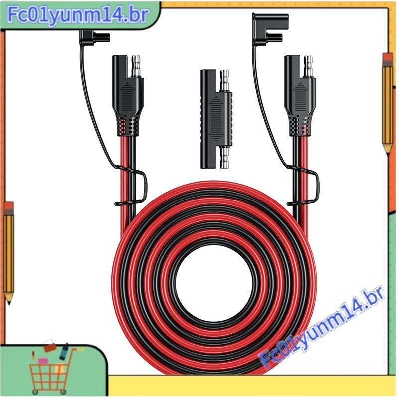 Cabo De Carregamento De Bateria De Carro SAE Para 12V-36V 6M Extensão Desconexão Rápida 16 AWG Line Car