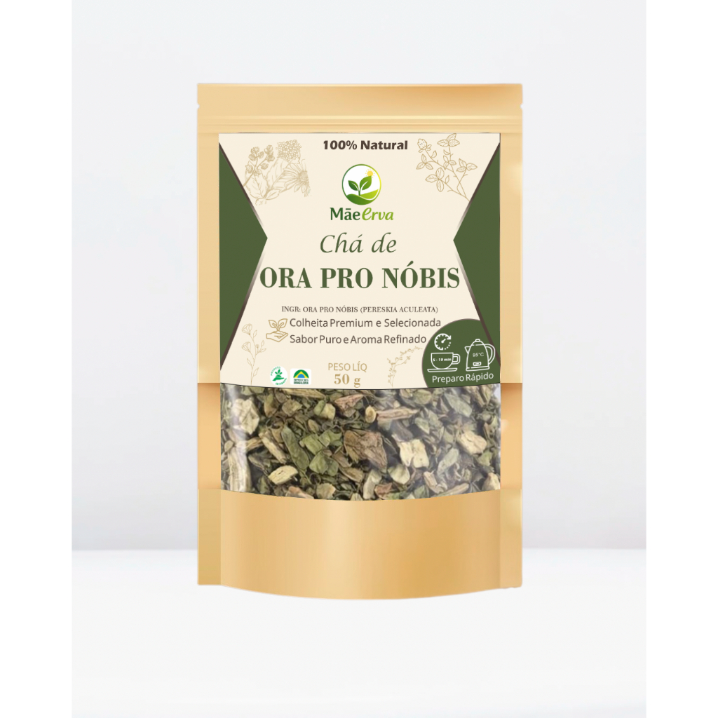 Kit 1 ou 2 un. Ora-pro-nóbis em Folhas 50g - Pura, Natural e Sem Conservantes