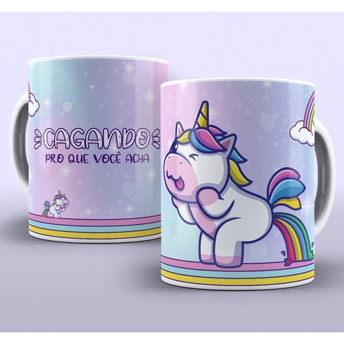 Caneca Meme Unicórnio Cagando Pro Que Você Acha