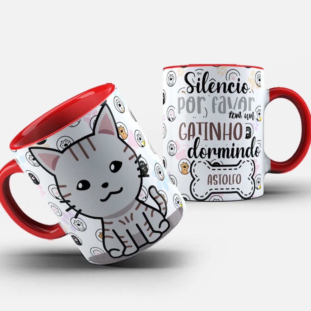 Caneca Xícara Gatos Trabalho Duro Pro Meu Gato Ter Vida Boa