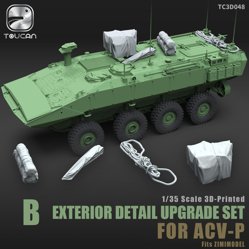 TOUCAN TC3D048 1/35 B Conjunto De Atualização De Detalhes Externos Impressos Em 3D Para Modelo ACV-PZIMI