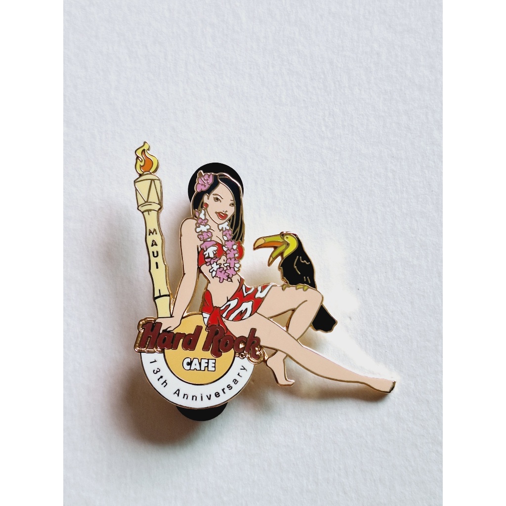 Pin / Broche - Hard Rock Cafe - Maui - 13th Anniversary Island Girl with Torch & Toucan