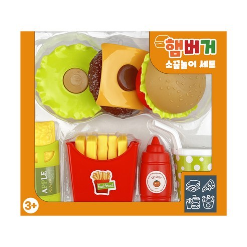 🇰🇷 [Produto Coreano] Conjunto De Brincadeiras De Simulação De Hambúrguer TOUCAN-1 , Brinquedo De Cozinha Infantil Multic