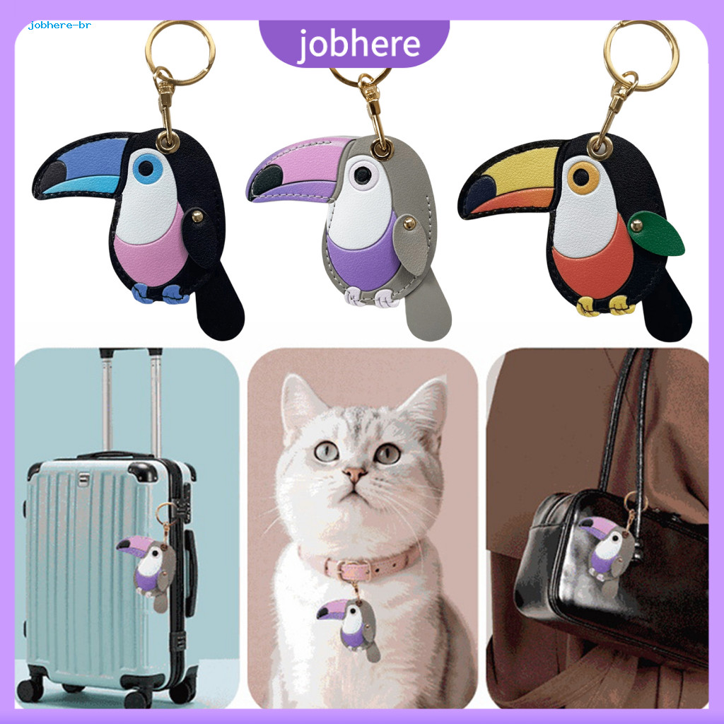 Multi-use Keychain Accessory Colorful Toucan Pendant with Imitation Leather Universal Lobster Clasp Bag Charm Cute Bird