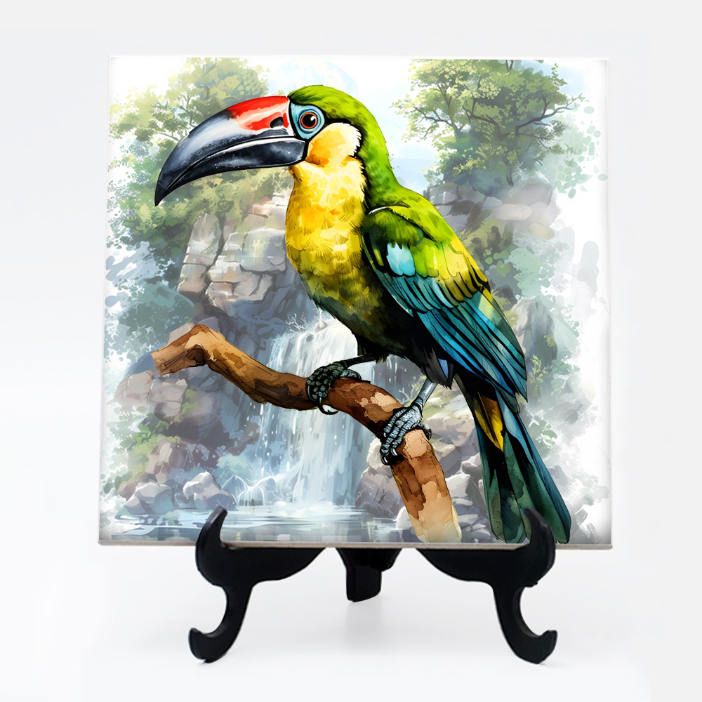 Quadro azulejo Toucan Tucano do bico vermelho 25