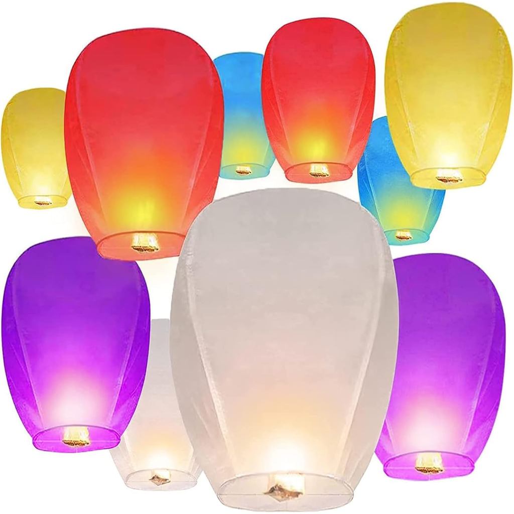 10 Pack Colorful Decorative Lanterns, Perfect for Home Decor, Weddings and Parties