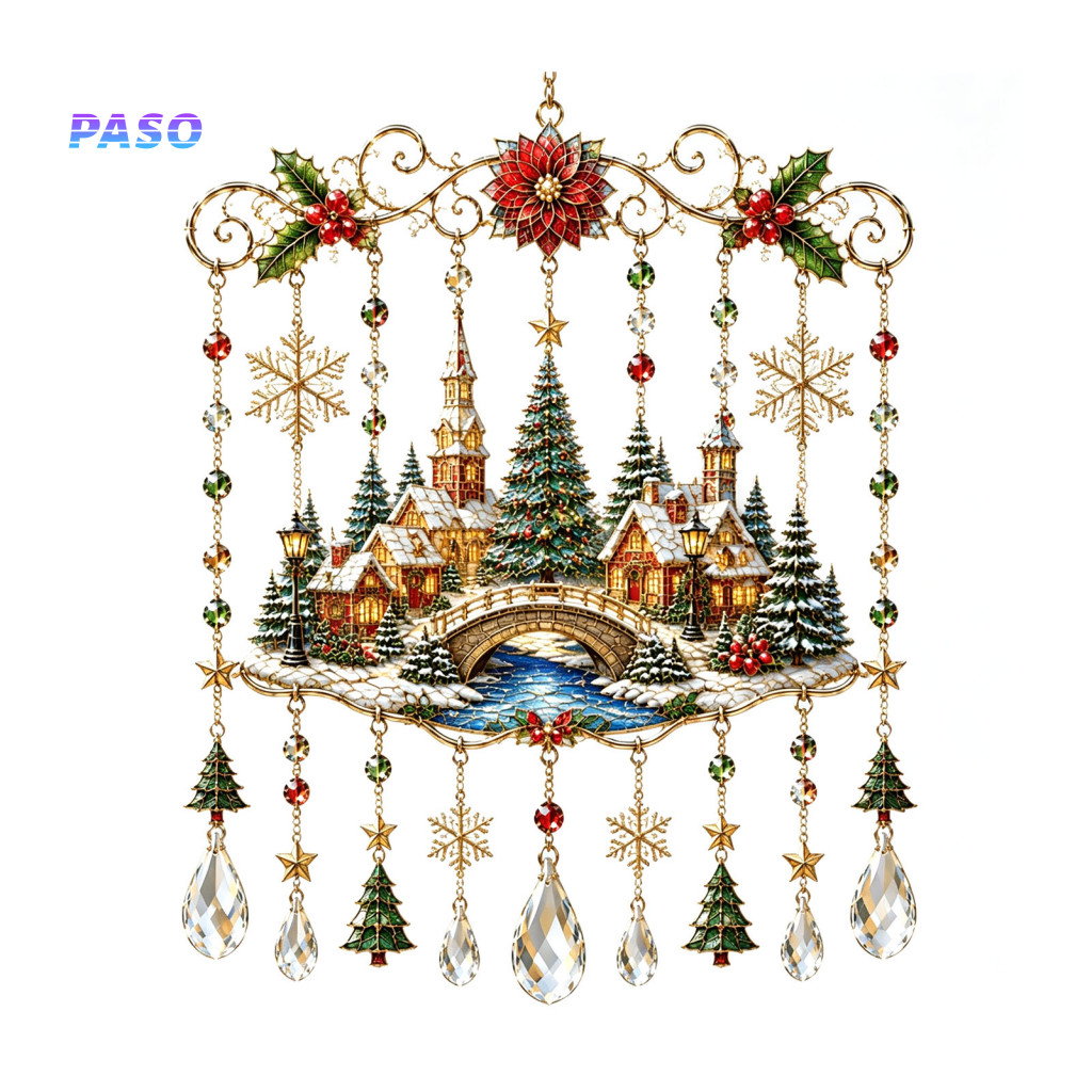 Gift Ideas for Housewarming Parties Soothing Hanging Decor Christmas Wind Chime Acrylic Sun Catcher for Outdoor Garden P