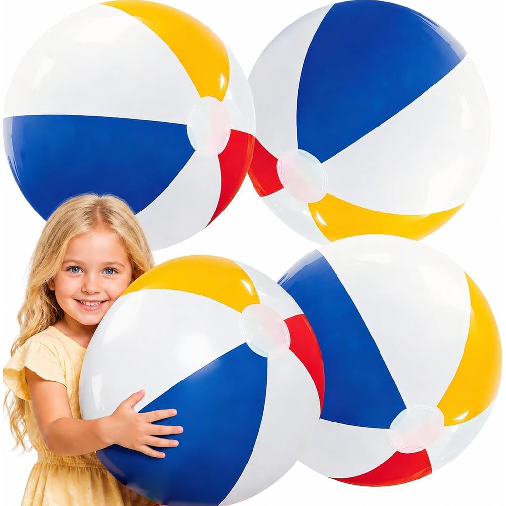 Beach Balls - 20 Inch Beach Balls Inflatable Rainbow Pool Toys for Party Supplies Beach Toys for Summer Parties & Decora