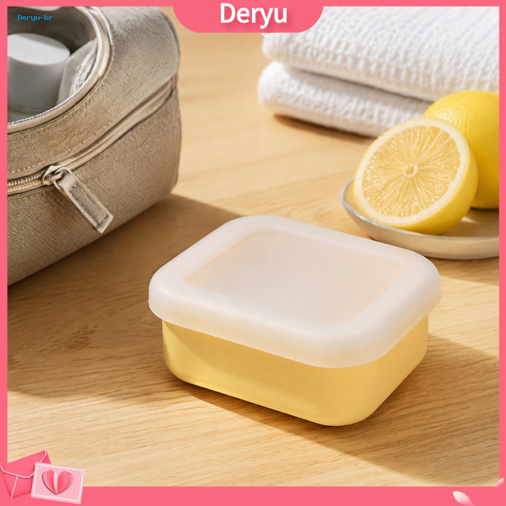 Portable Silicone Soap Case Reusable Saver for Bathroom Box with Lid – Waterproof Travel Mini Square for Camping
